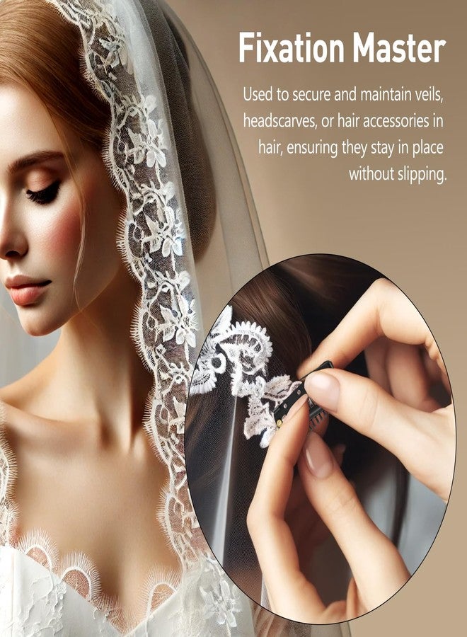 Jaasuee 10 Pcs Safety Pin Snap-Comb Hair Clips for Securing Dupatta, Turban, Scarf, Wedding Veil, and Wig Piece - Secure Headscarf Clips with Teeth for Reliable Hold - Image 4